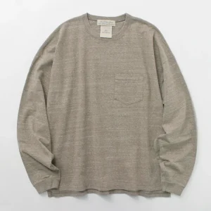 T-Shirts^REMI RELIEF / Melange jersey long sleeve pocket T-shirt