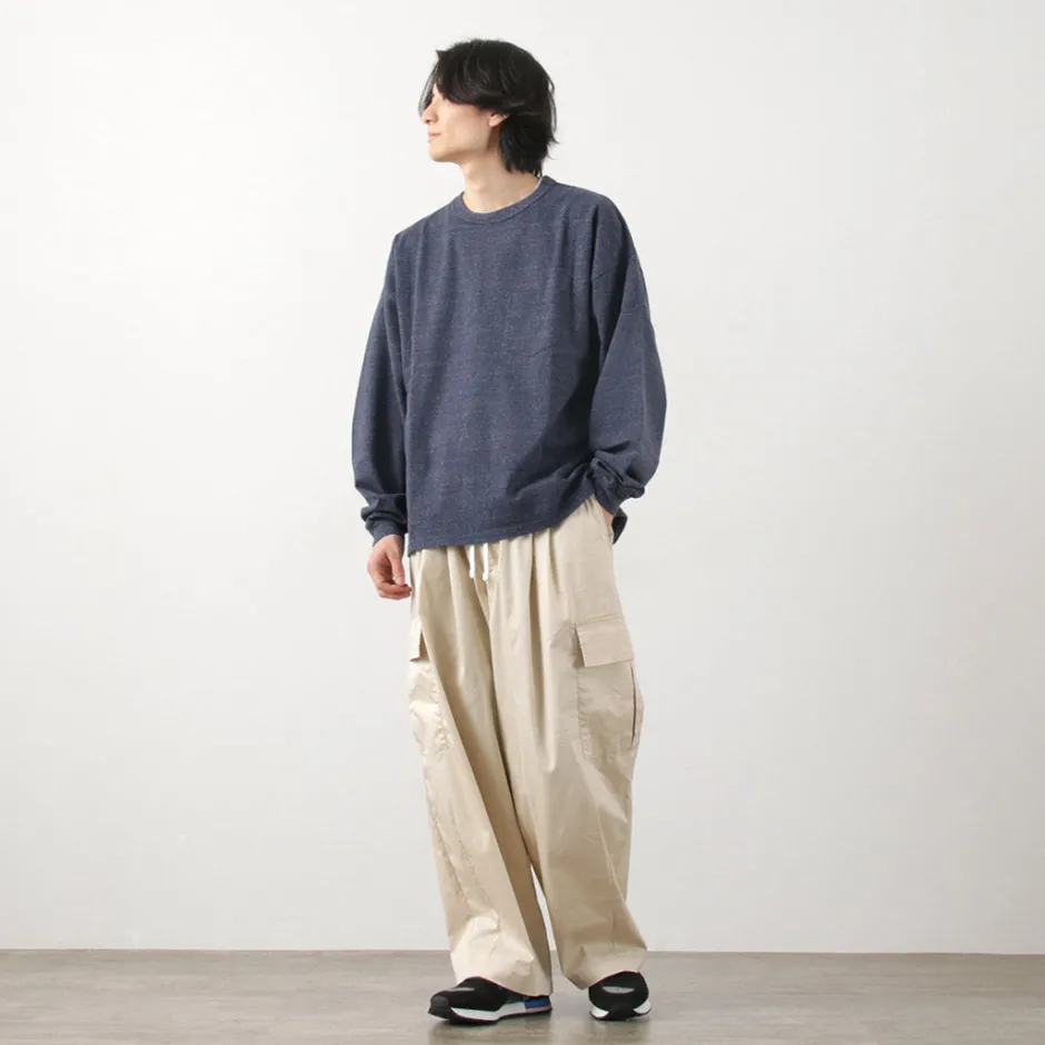 T-Shirts^REMI RELIEF / Melange jersey long sleeve pocket T-shirt