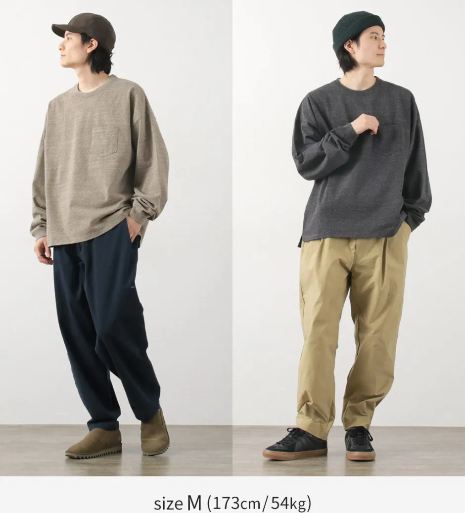T-Shirts^REMI RELIEF / Melange jersey long sleeve pocket T-shirt