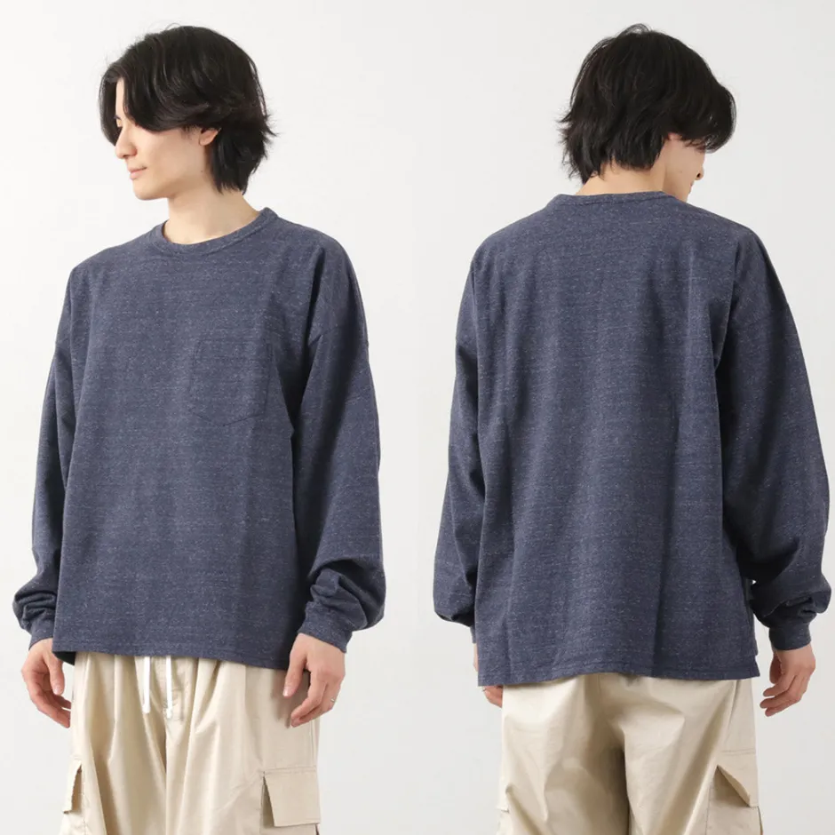 T-Shirts^REMI RELIEF / Melange jersey long sleeve pocket T-shirt