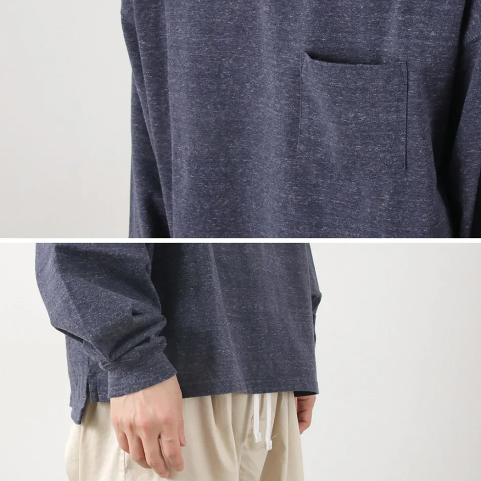 T-Shirts^REMI RELIEF / Melange jersey long sleeve pocket T-shirt
