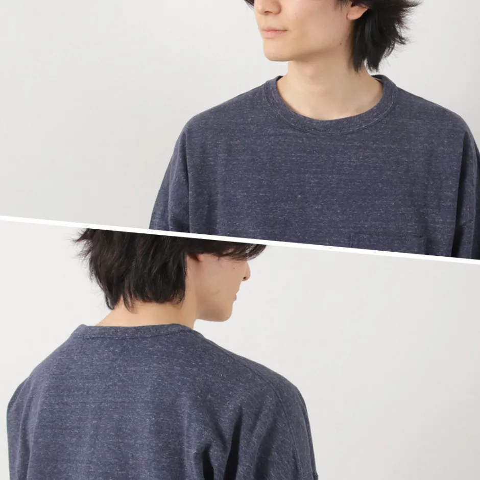 T-Shirts^REMI RELIEF / Melange jersey long sleeve pocket T-shirt