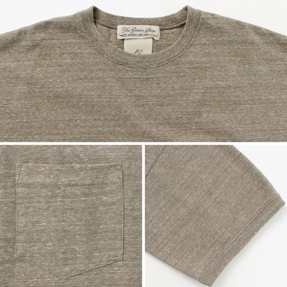 T-Shirts^REMI RELIEF / Melange jersey short sleeve pocket T-shirt