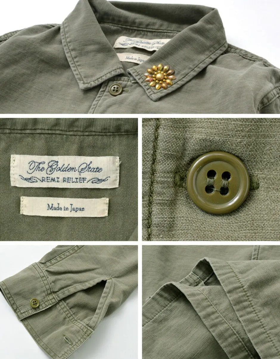 Jackets^REMI RELIEF / Military Shirt (Flower Studded)