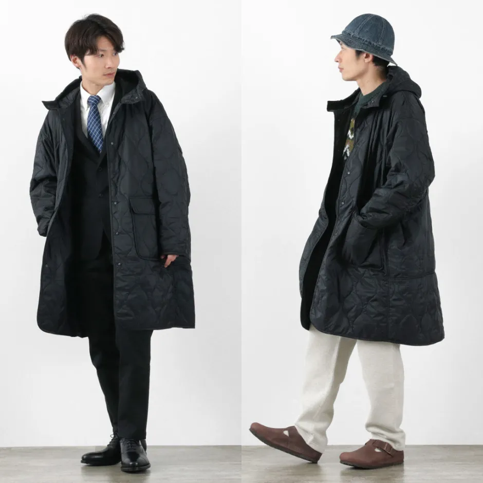 Coats^REMI RELIEF / Nylon Rip Gourd Quilted Coat Hoodie