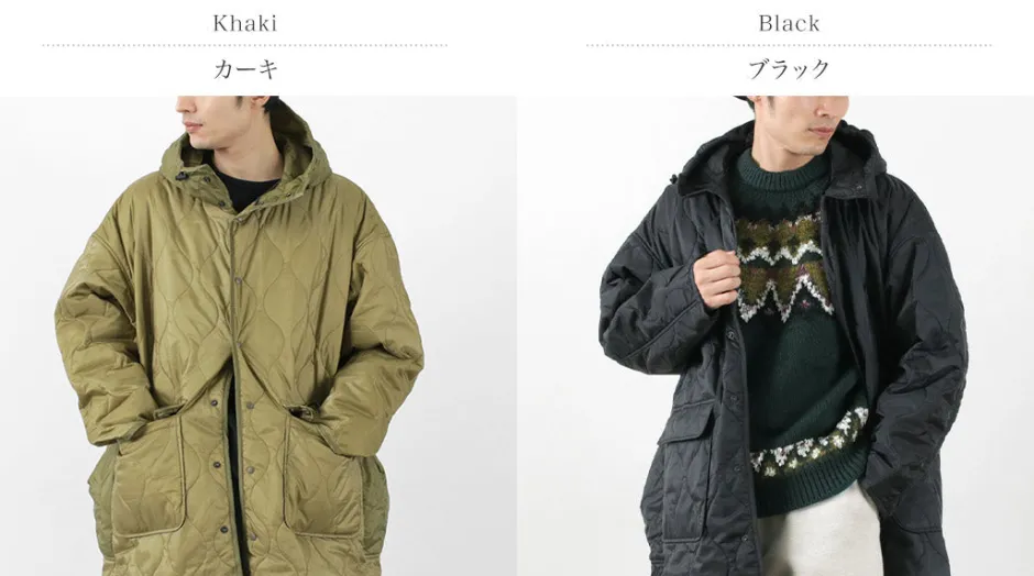 Coats^REMI RELIEF / Nylon Rip Gourd Quilted Coat Hoodie