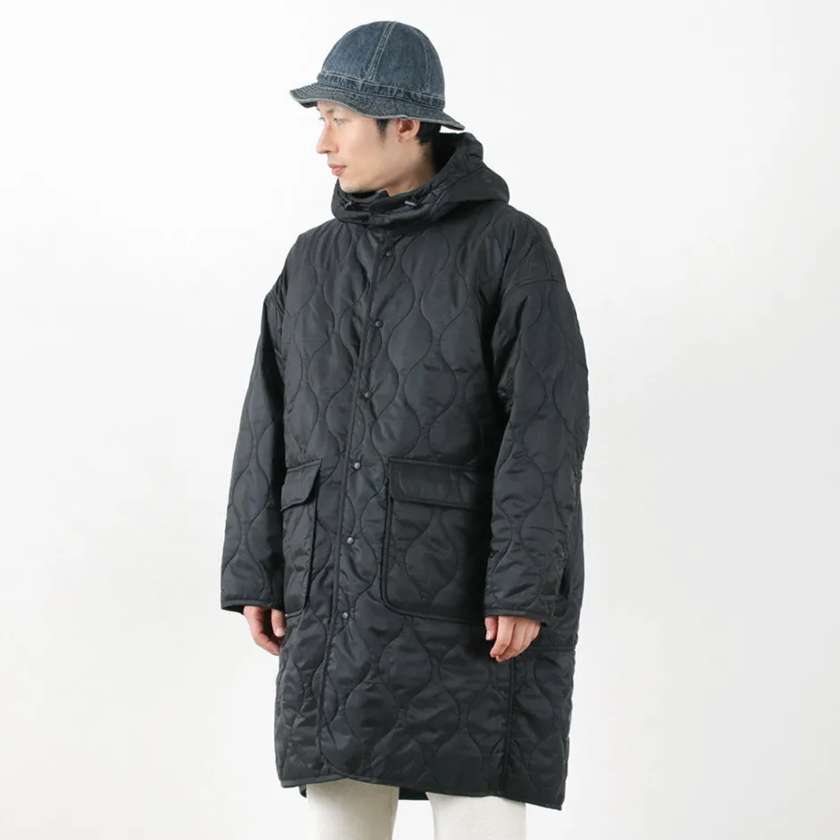 Coats^REMI RELIEF / Nylon Rip Gourd Quilted Coat Hoodie