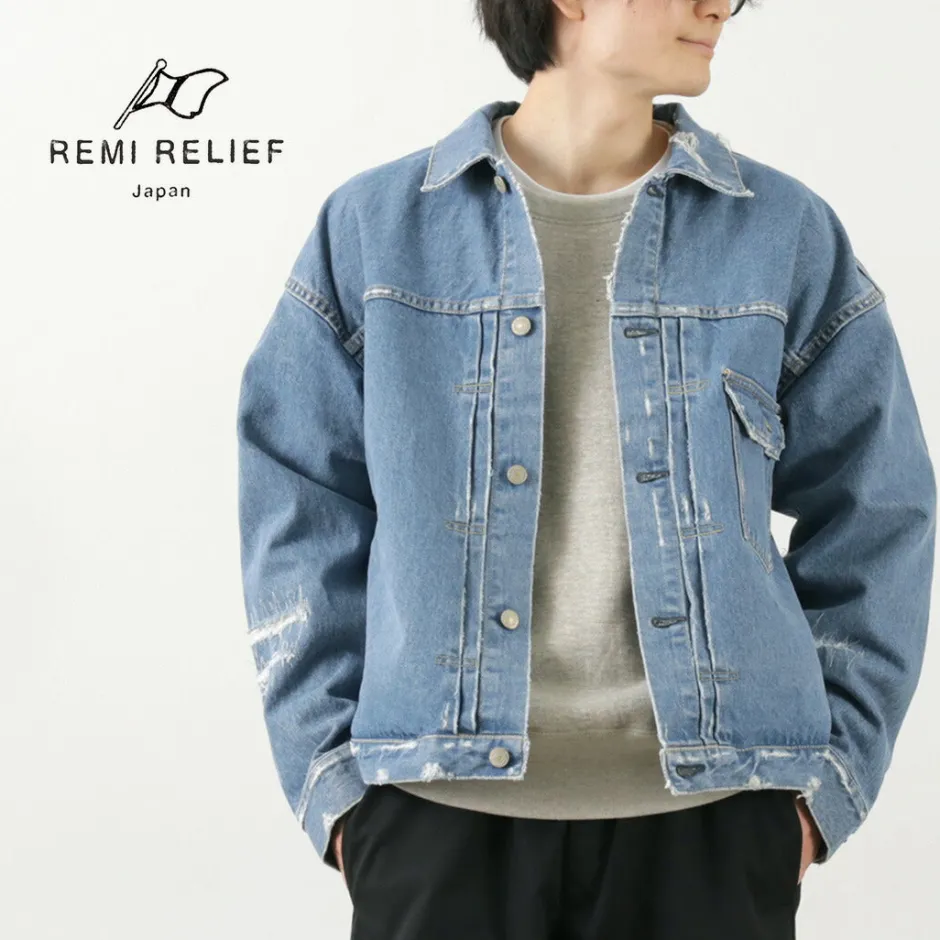 Jackets^REMI RELIEF / 14OZ DENIM 1st JKT (repaired) blue