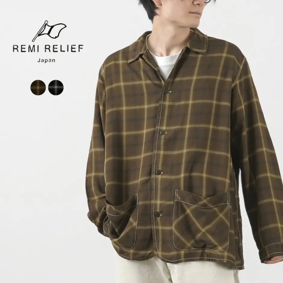 Shirts^REMI RELIEF / Rayon Plaid Shirt