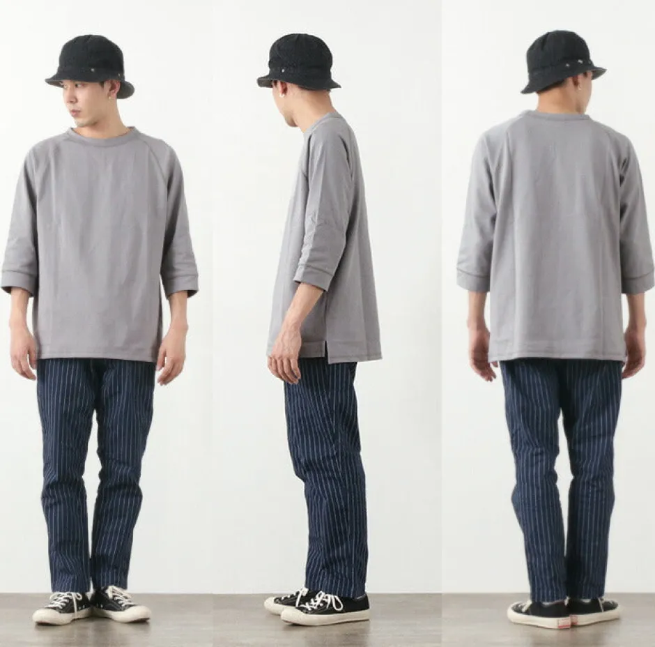 T-Shirts^ROCOCO / Hemmed Jersey Cotton Crew Neck Cut & Sew