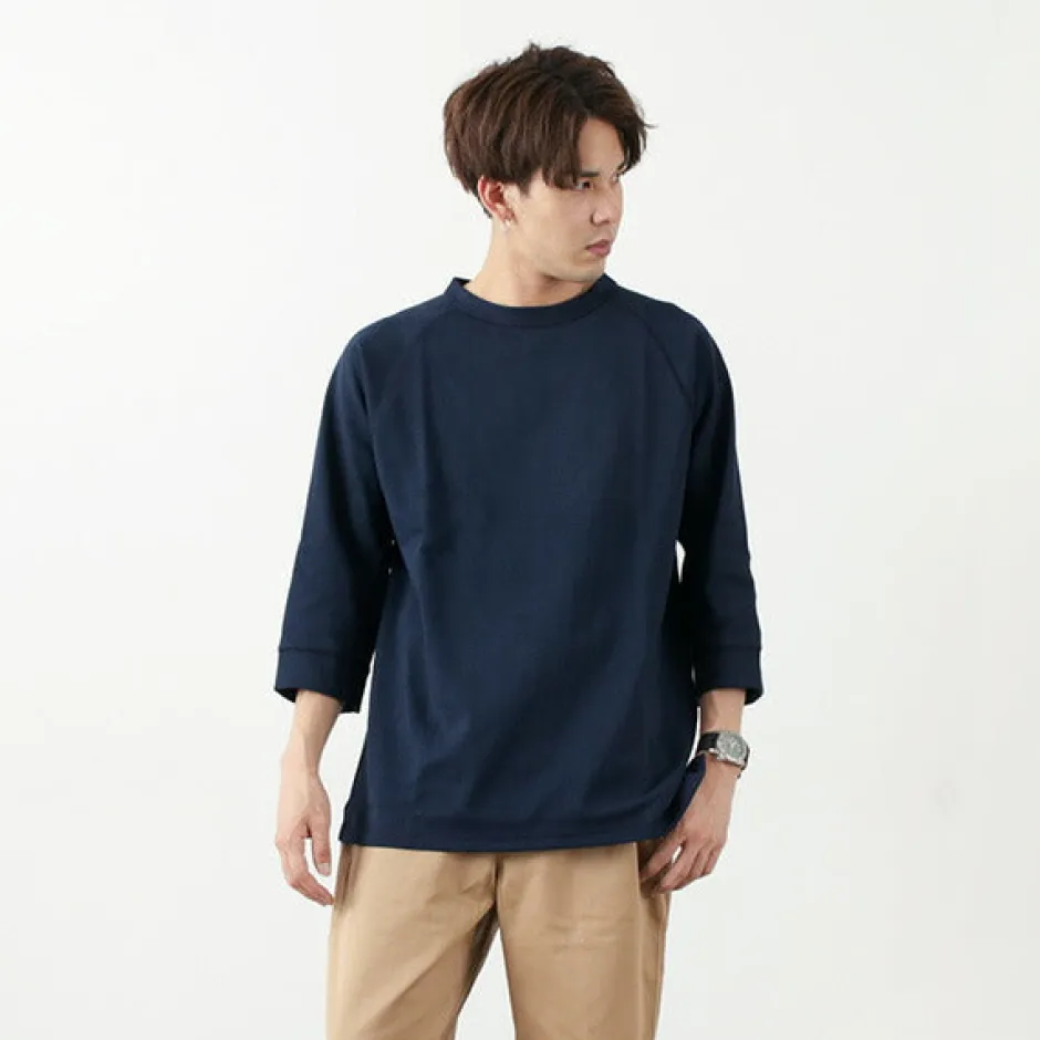 T-Shirts^ROCOCO / Hemmed Jersey Cotton Crew Neck Cut & Sew