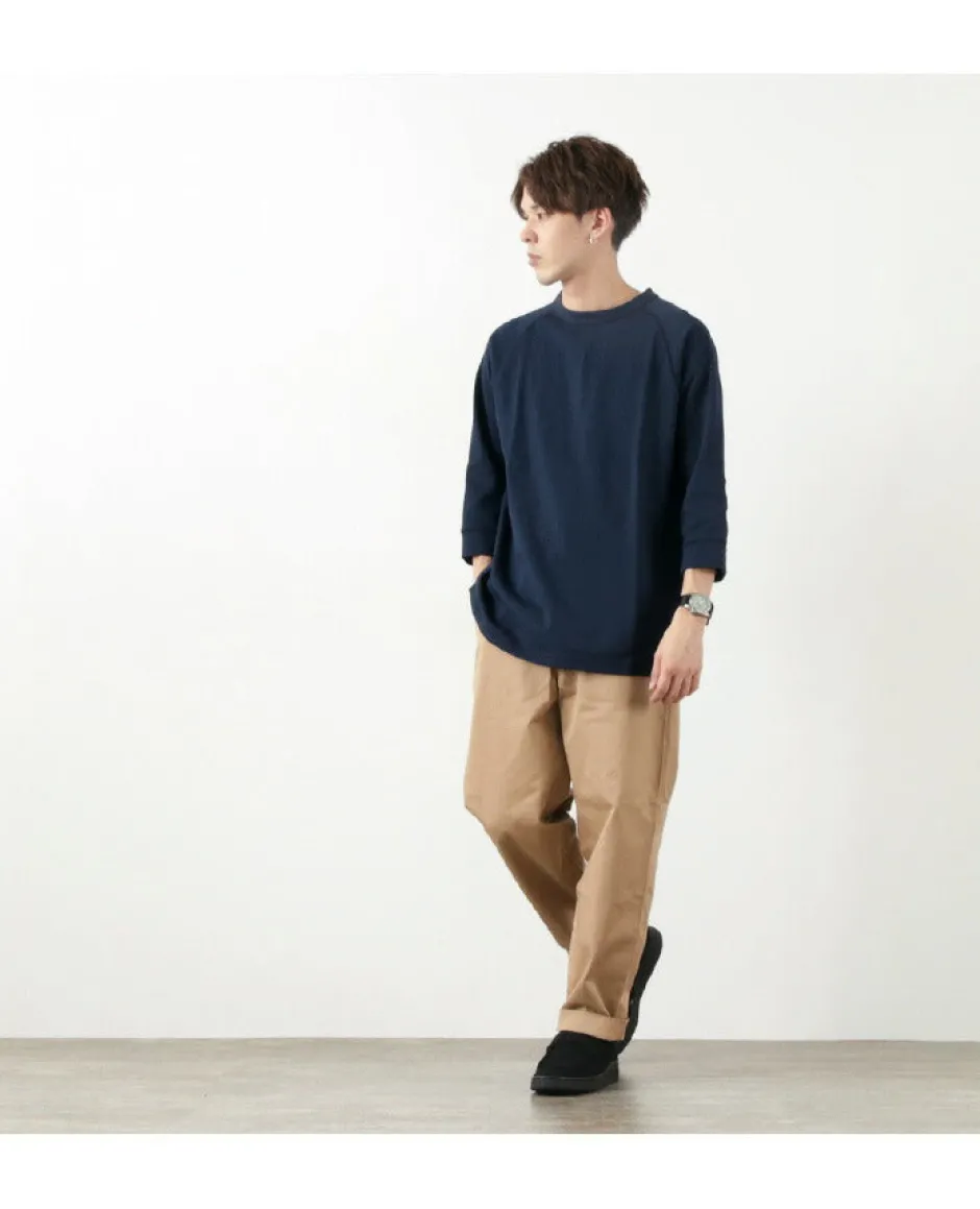 T-Shirts^ROCOCO / Hemmed Jersey Cotton Crew Neck Cut & Sew
