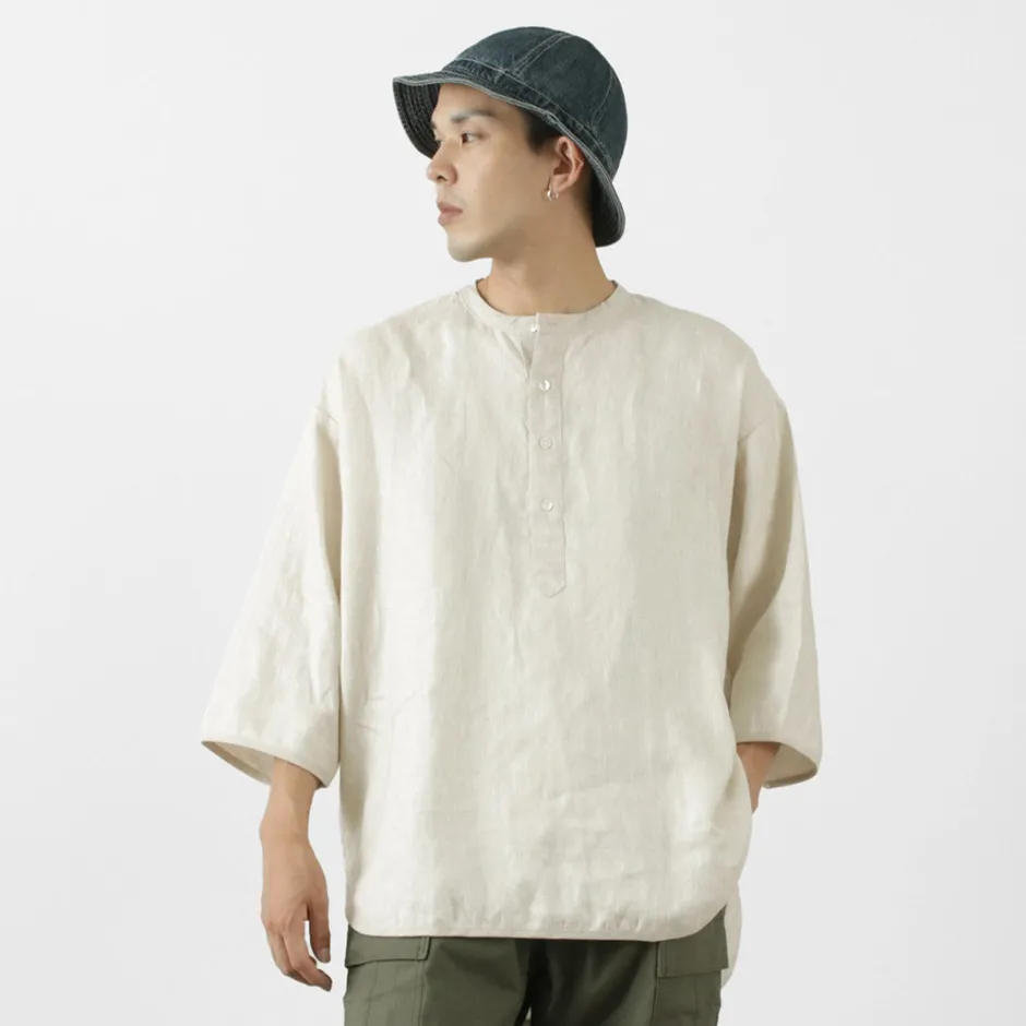 T-Shirts^ROCOCO / Linen cloth Henley Neck T-Shirt