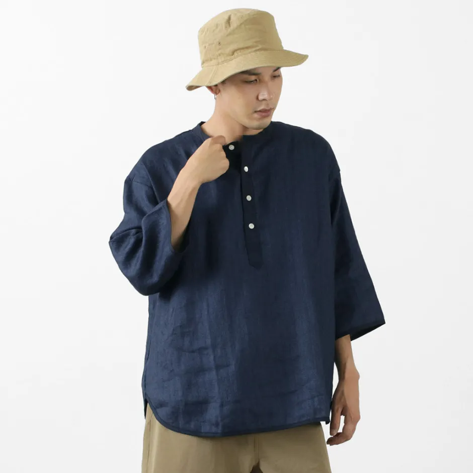 T-Shirts^ROCOCO / Linen cloth Henley Neck T-Shirt