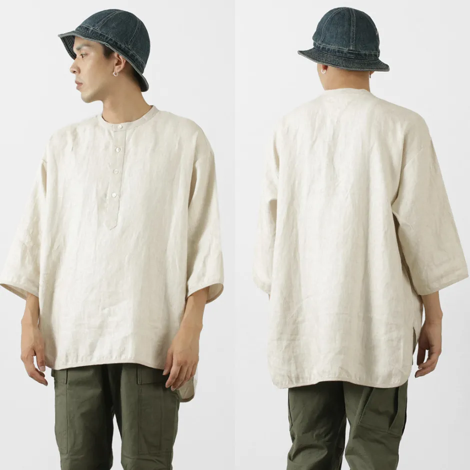 T-Shirts^ROCOCO / Linen cloth Henley Neck T-Shirt