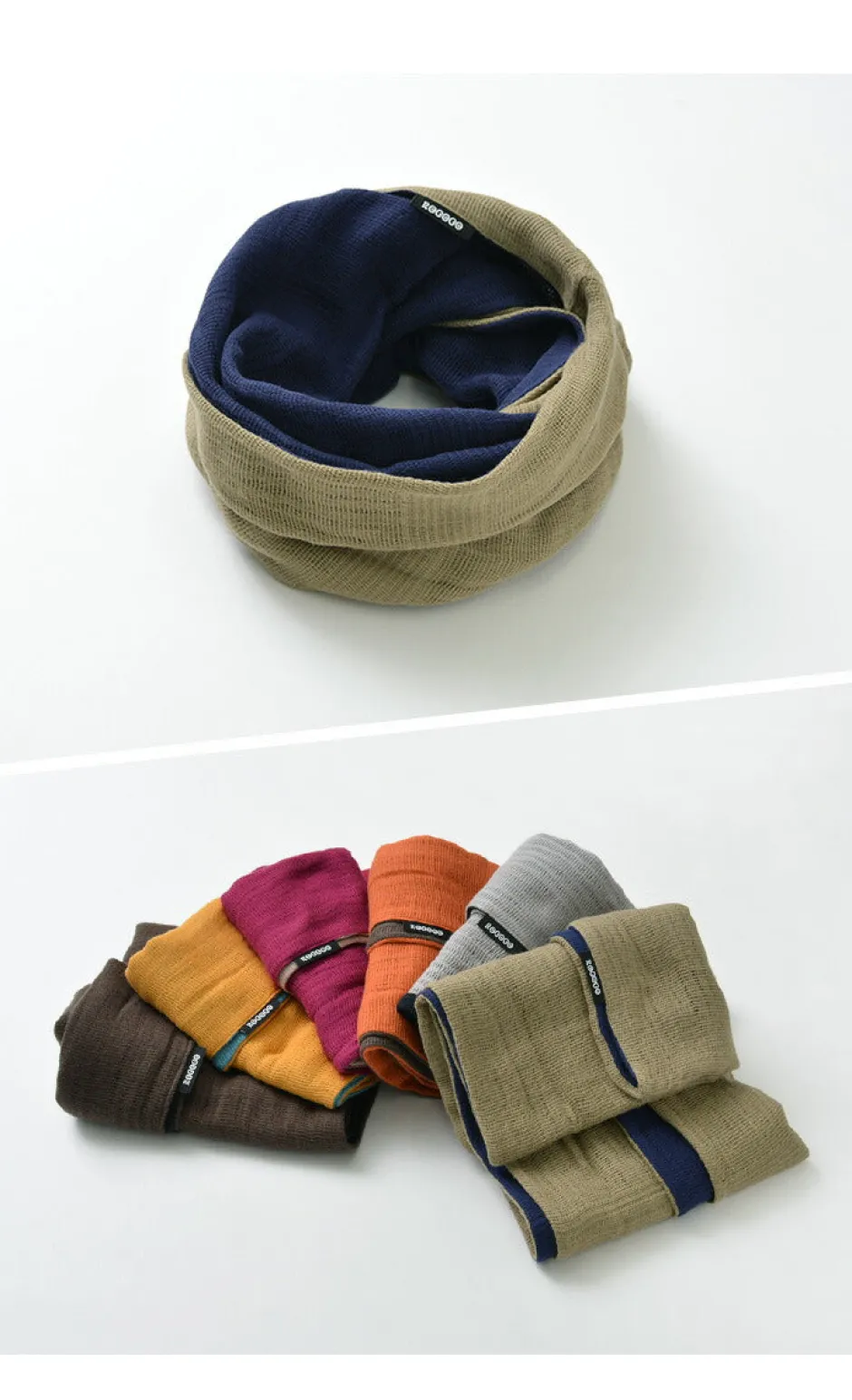 Scarfs^ROCOCO / 2-Tone Snood Reversible Imabari Scarf