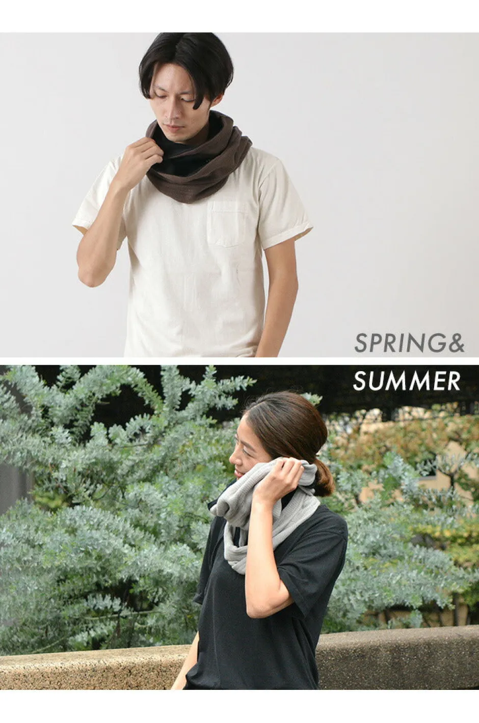Scarfs^ROCOCO / 2-Tone Snood Reversible Imabari Scarf