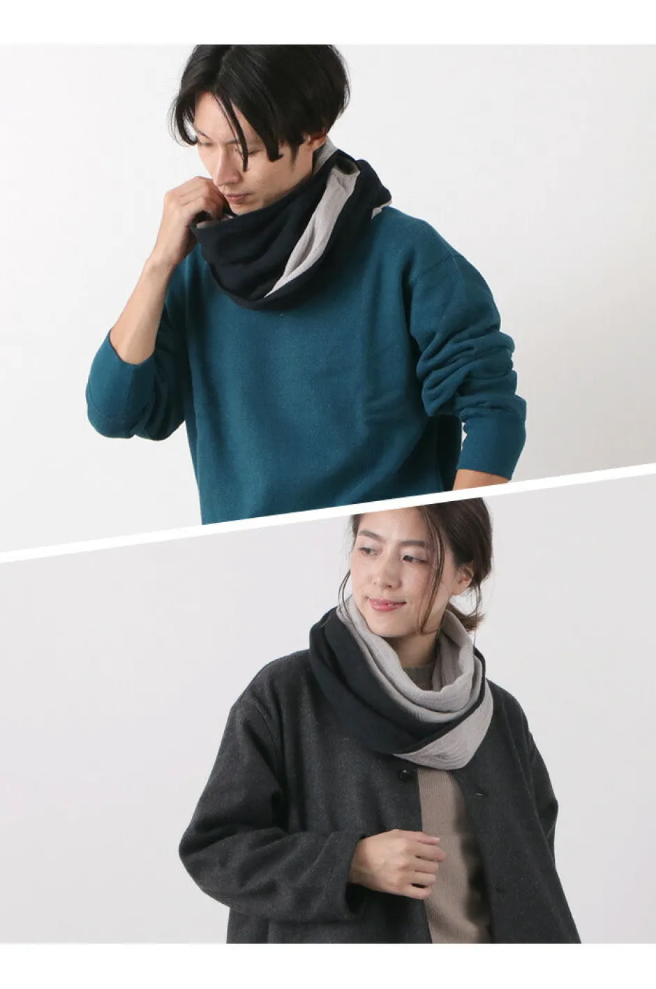 Scarfs^ROCOCO / 2-Tone Snood Reversible Imabari Scarf