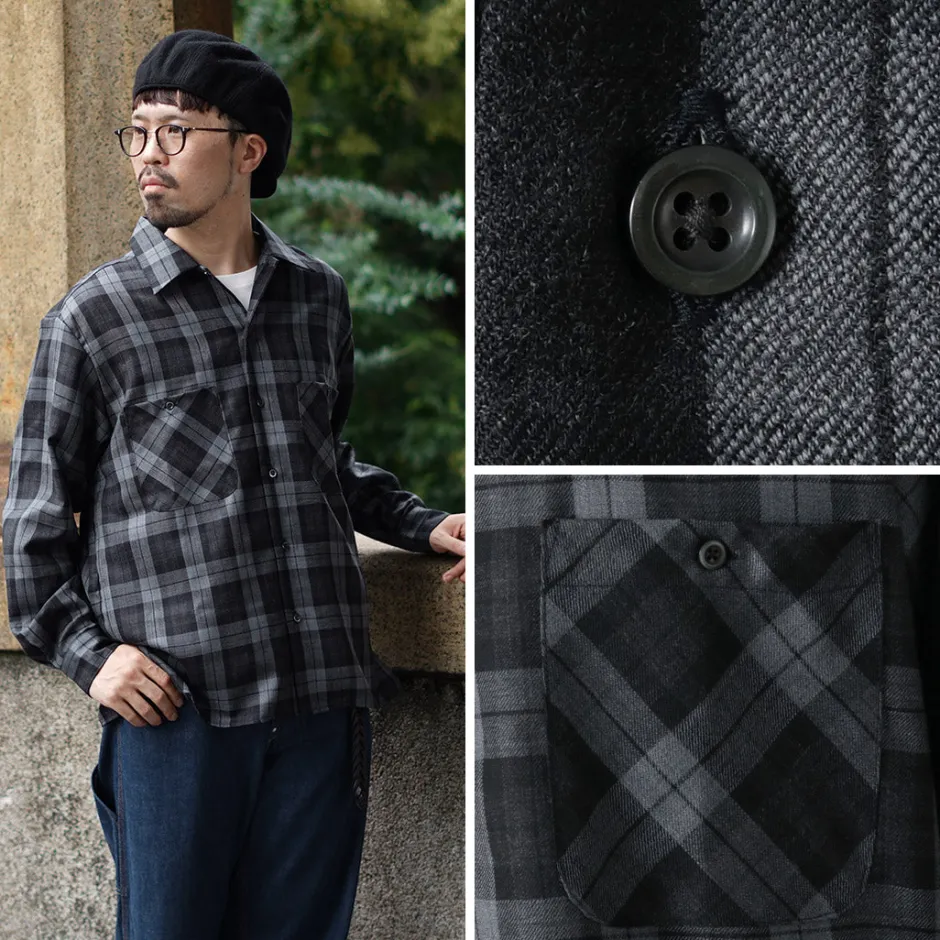 Shirts^ROCOCO / Wool Open-Collared Shirt