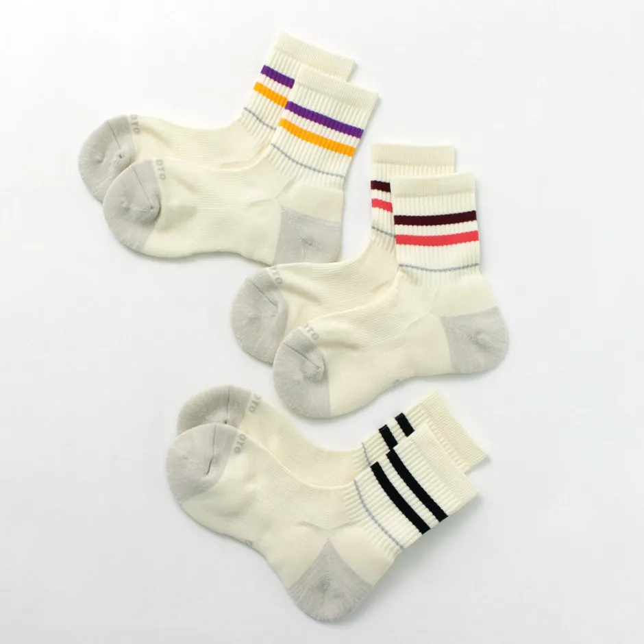 Socks^ROTOTO / All Rounder 2 Stripe Merino Crew Socks