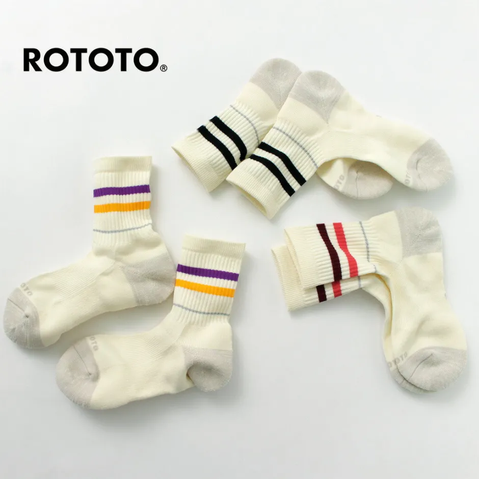 Socks^ROTOTO / All Rounder 2 Stripe Merino Crew Socks