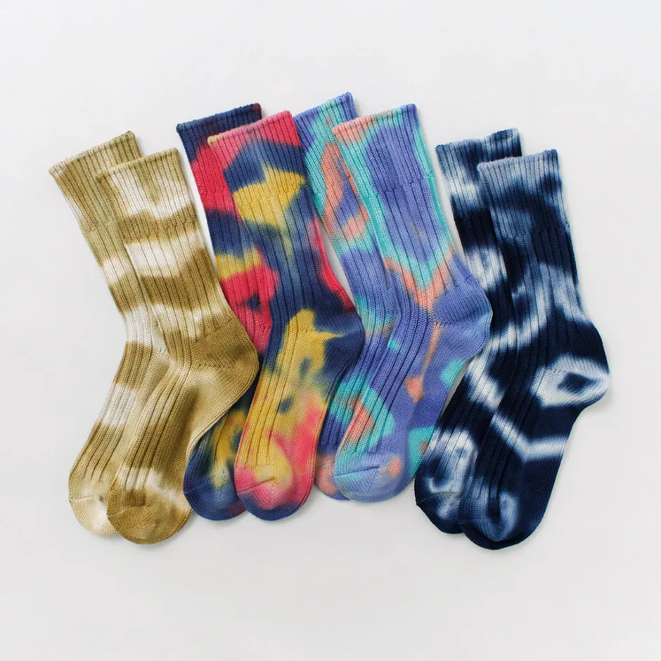 Socks^ROTOTO / Chunky rib crew socks Tie-dye