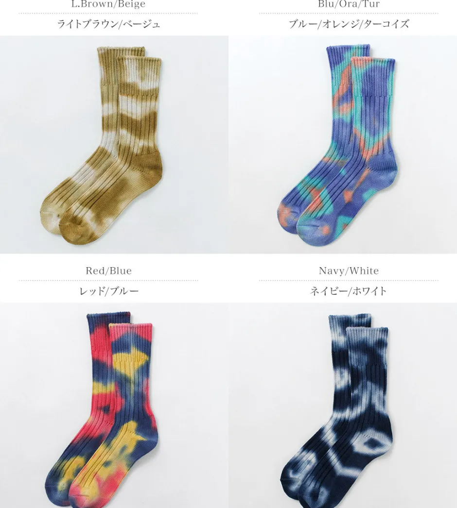 Socks^ROTOTO / Chunky rib crew socks Tie-dye