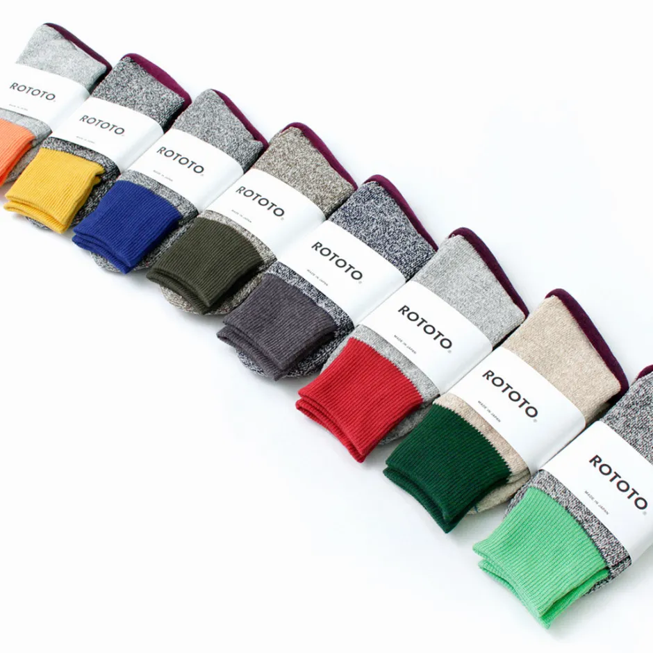 Socks^ROTOTO / Double Face Crew Socks Silk & Cotton