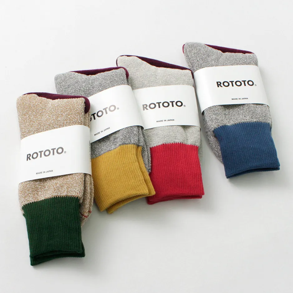 Socks^ROTOTO / Double Face Crew Socks Silk & Cotton