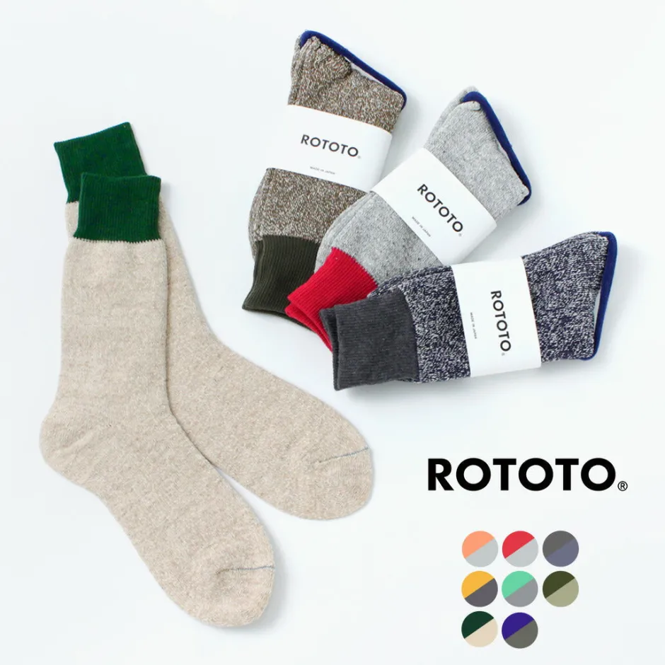 Socks^ROTOTO / Double Face Crew Socks Silk & Cotton