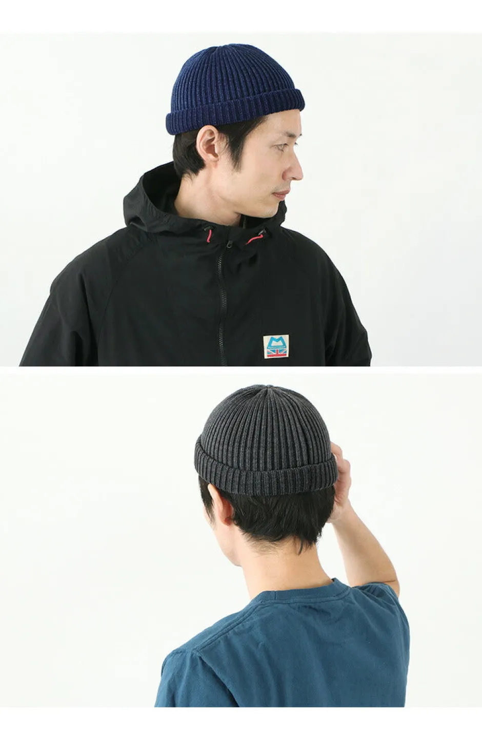 Hats^ROTOTO / Indigo Cotton Roll Up Beanie