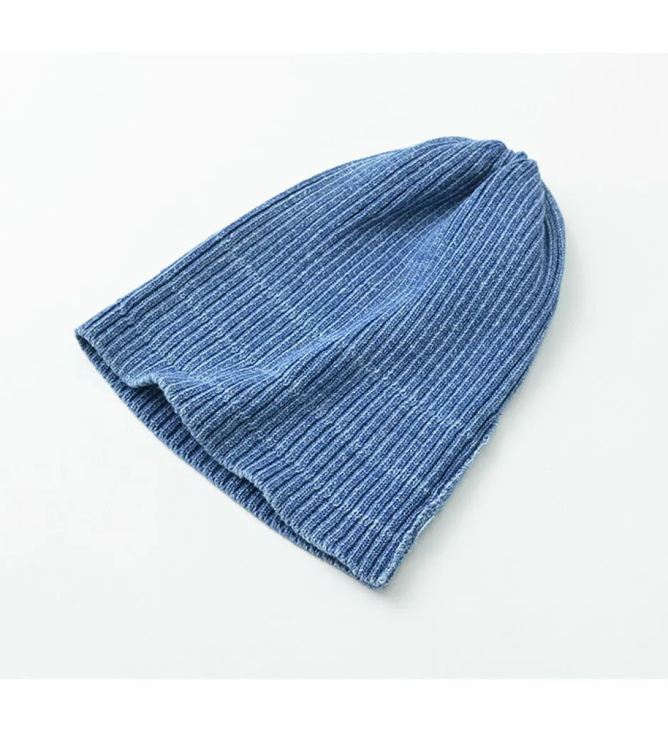 Hats^ROTOTO / Indigo Cotton Roll Up Beanie