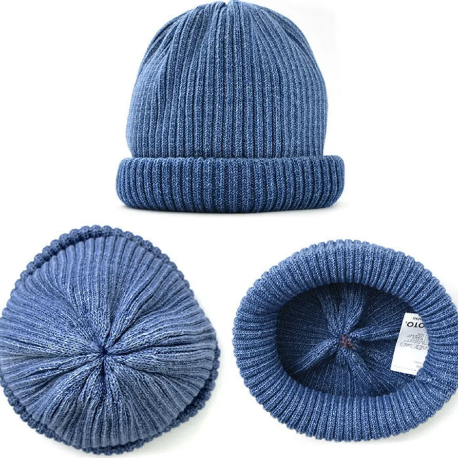 Hats^ROTOTO / Indigo Cotton Roll Up Beanie