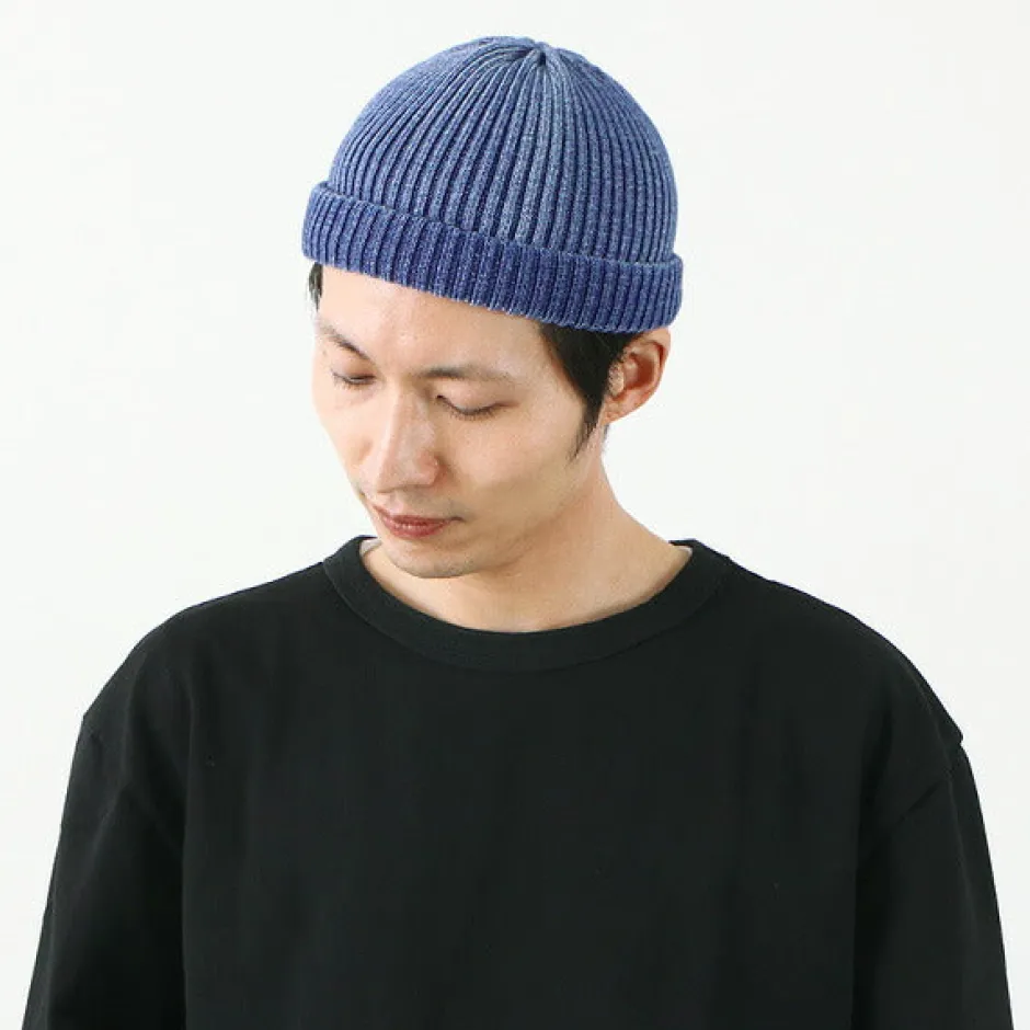 Hats^ROTOTO / Indigo Cotton Roll Up Beanie