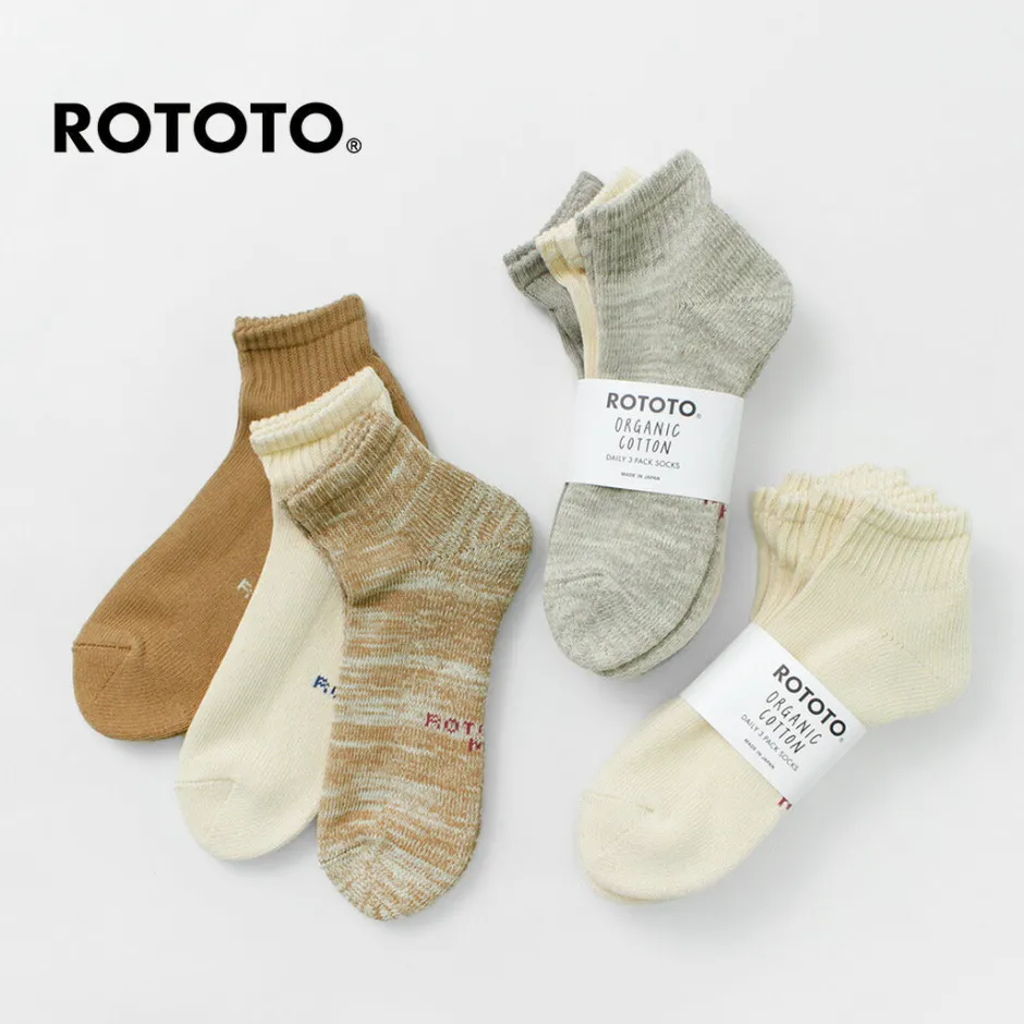 Socks^ROTOTO / Organic daily 3 pack ankle socks