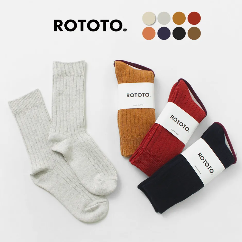 Socks^ROTOTO / R1327 Cotton wool ribbed crew socks