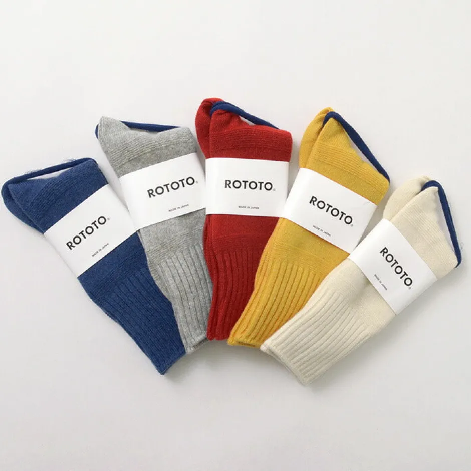 Socks^ROTOTO / R1378 Gandy pattern crew socks