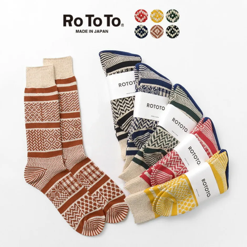 Socks^ROTOTO / R1337 Multi jacquard crew socks