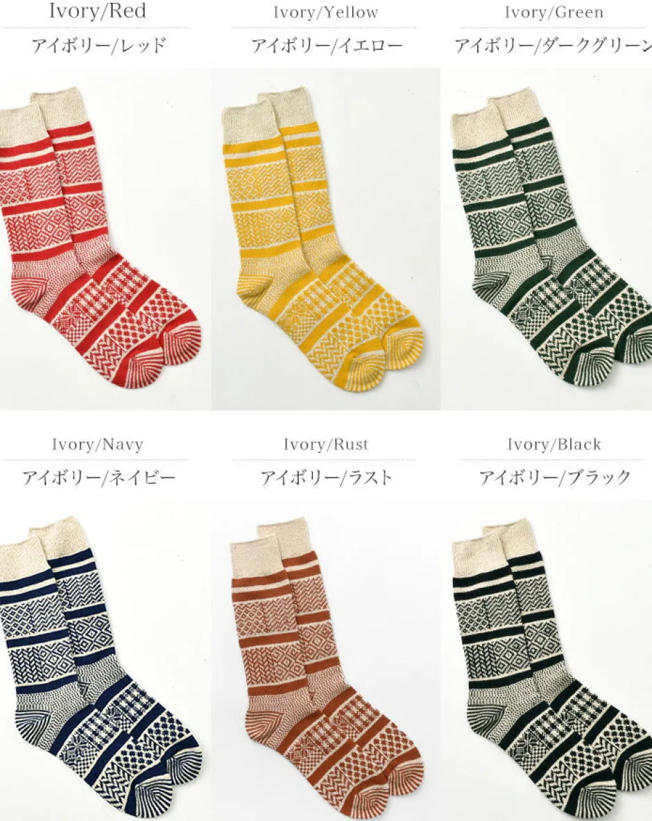 Socks^ROTOTO / R1337 Multi jacquard crew socks