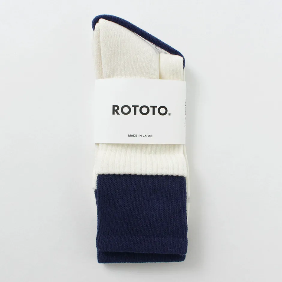 Socks^ROTOTO / R1421 Organic cotton double layer crew socks