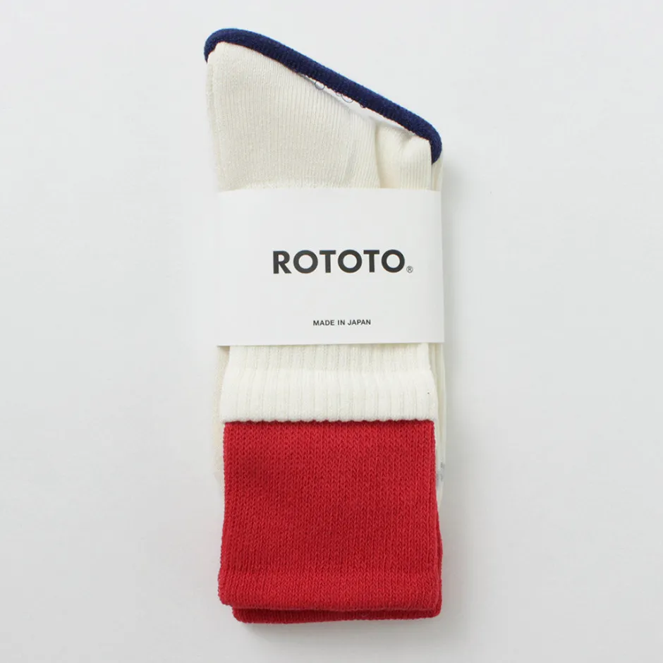 Socks^ROTOTO / R1421 Organic cotton double layer crew socks