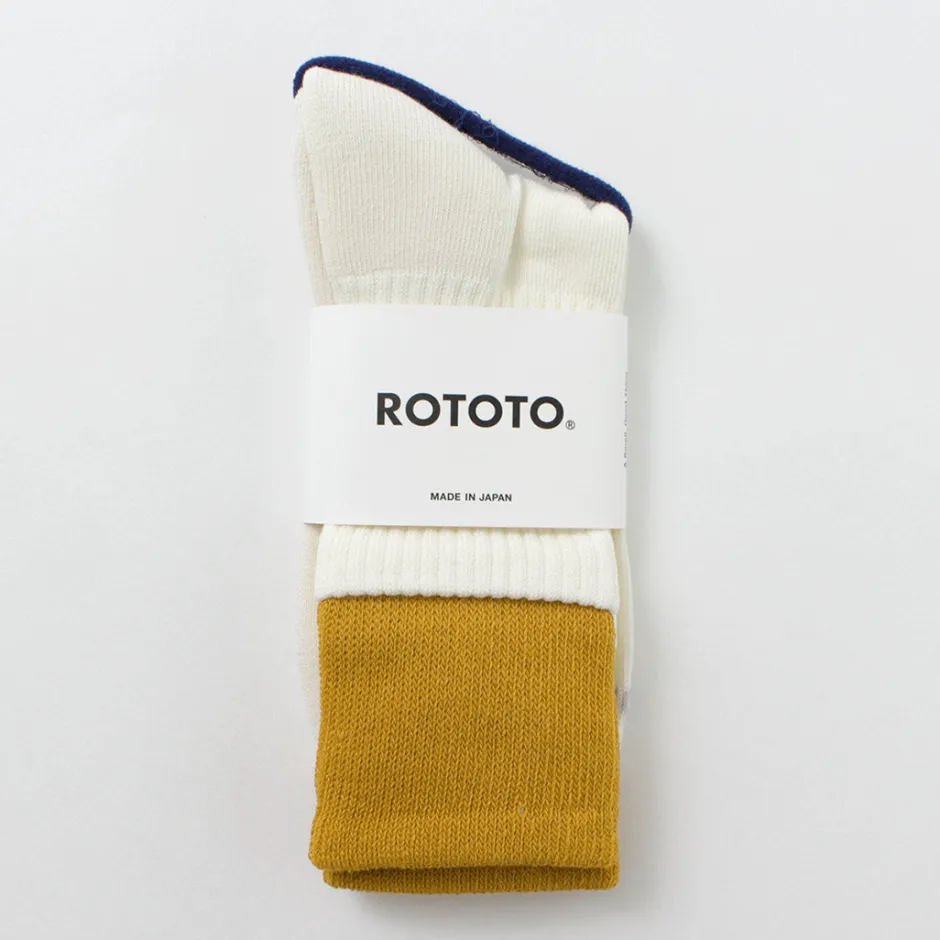 Socks^ROTOTO / R1421 Organic cotton double layer crew socks