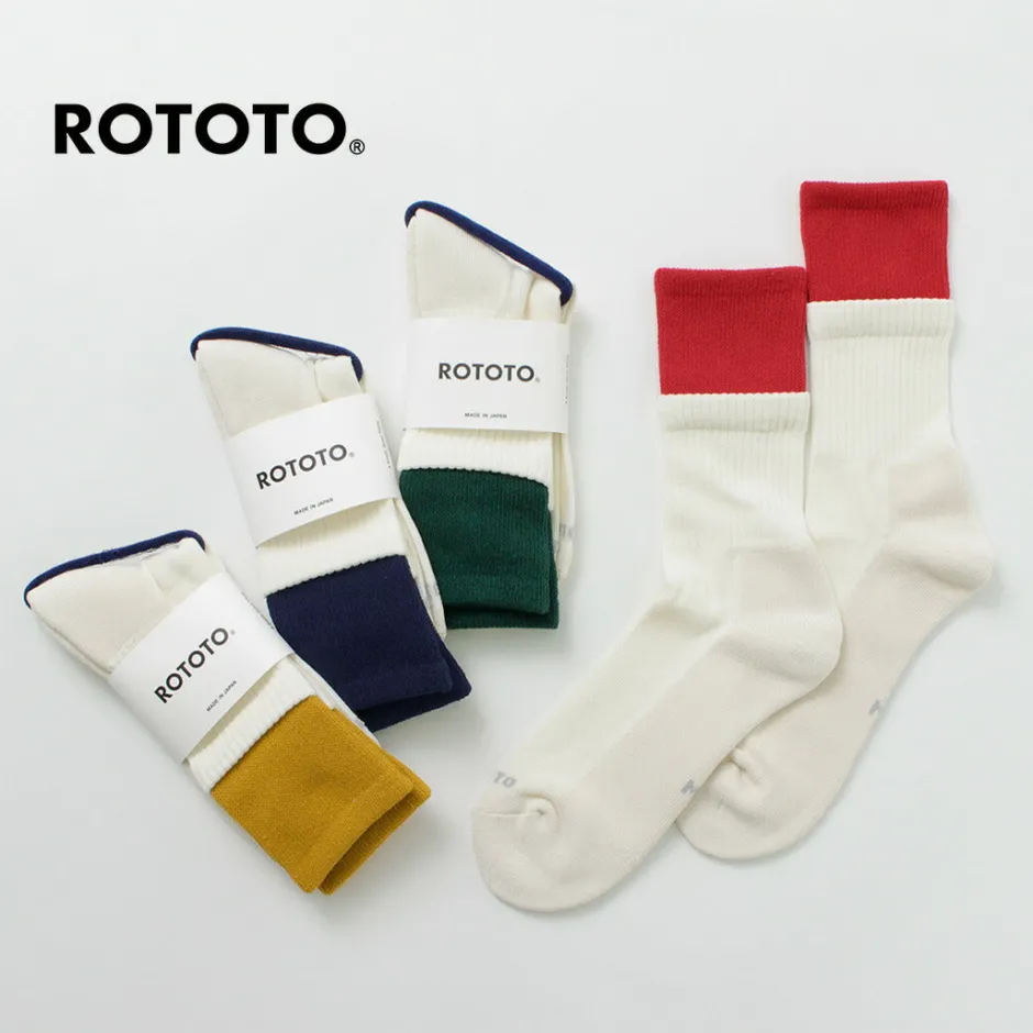 Socks^ROTOTO / R1421 Organic cotton double layer crew socks