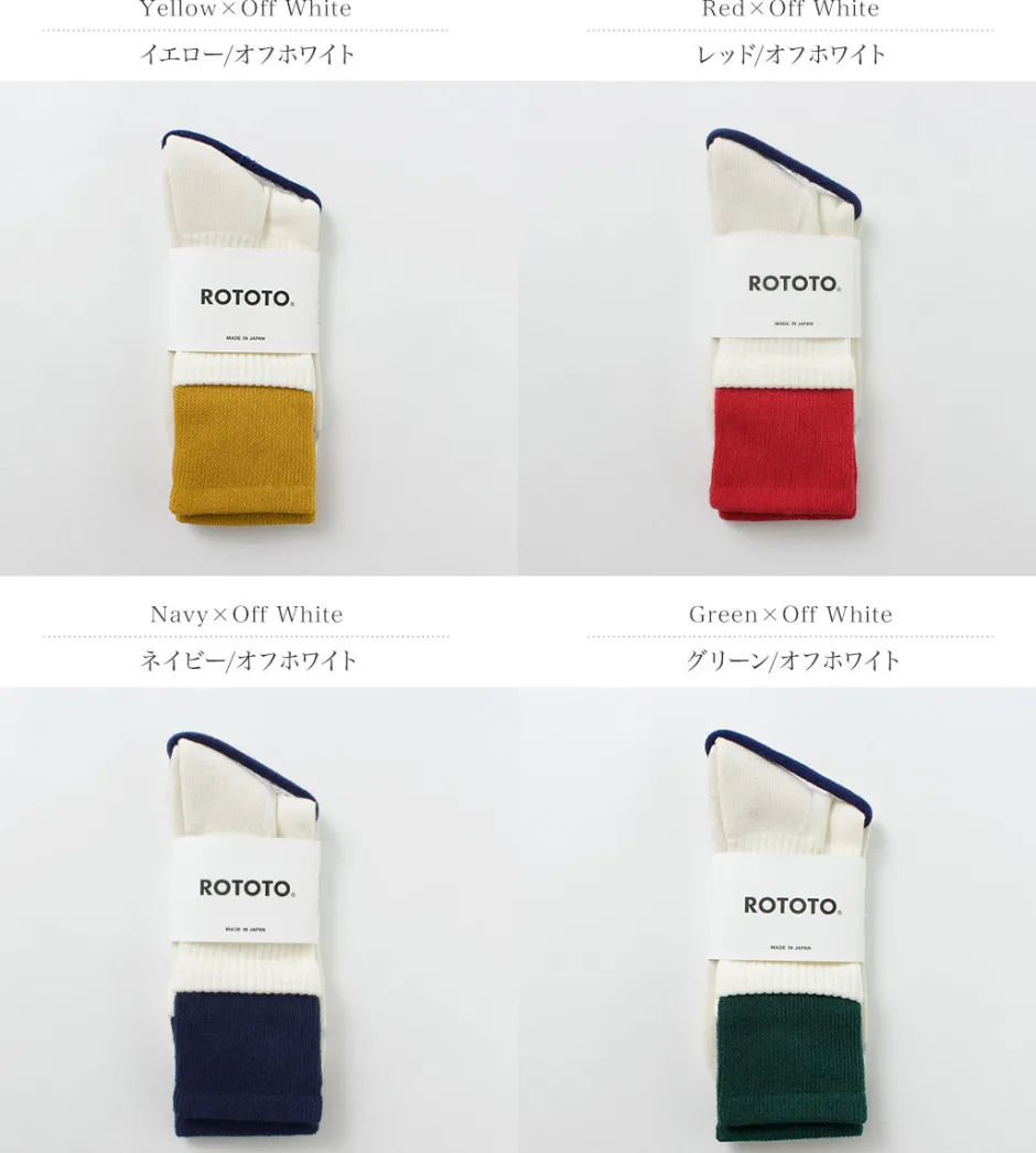Socks^ROTOTO / R1421 Organic cotton double layer crew socks
