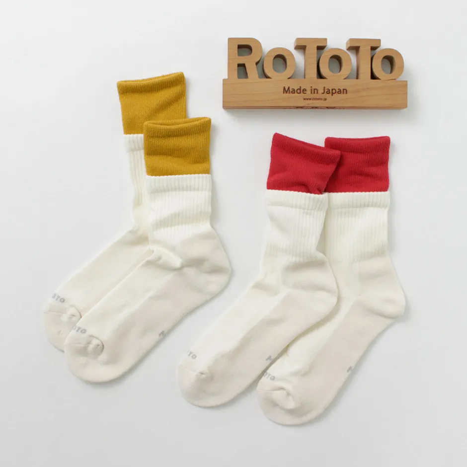 Socks^ROTOTO / R1421 Organic cotton double layer crew socks