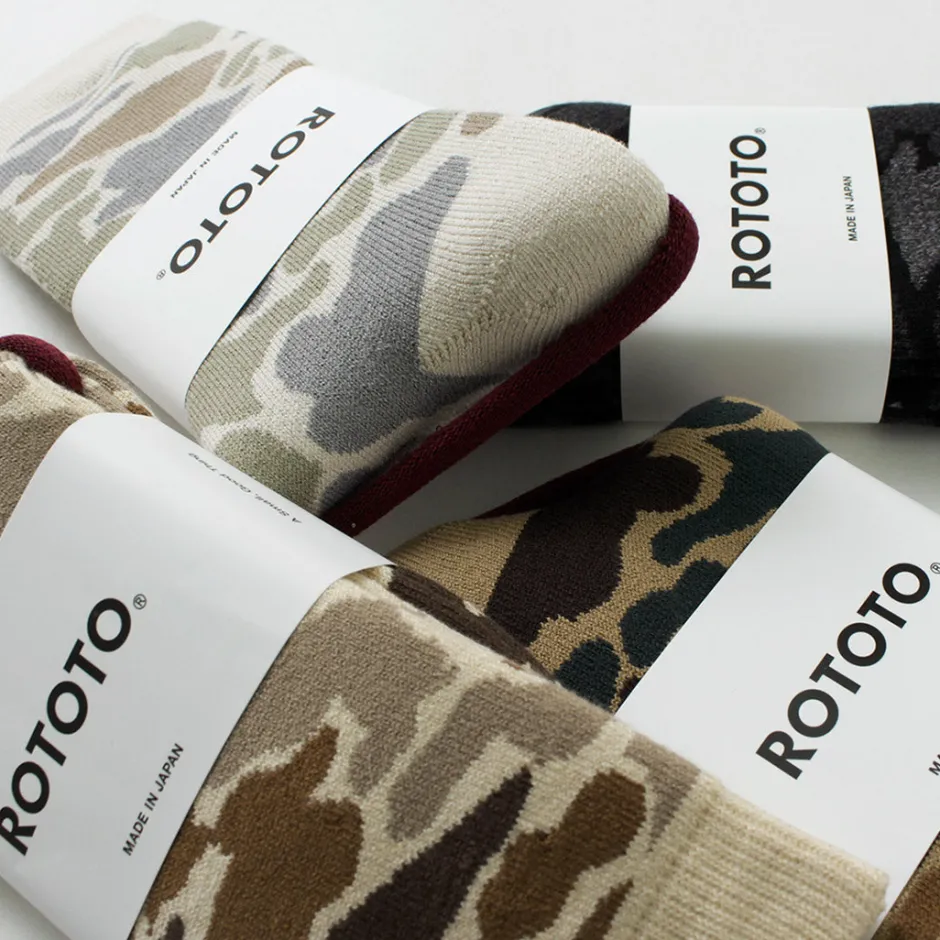 Socks^ROTOTO / R1339 Pile camo crew socks