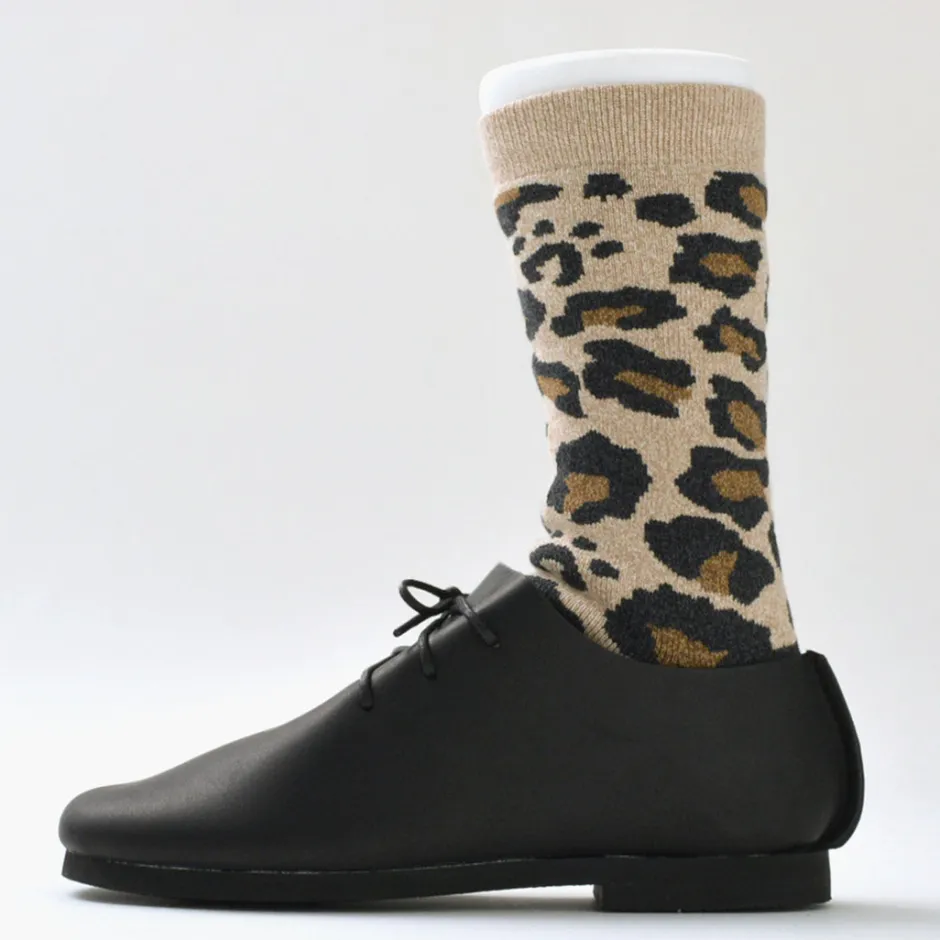 Socks^ROTOTO / R1340 Pile leopard crew sock
