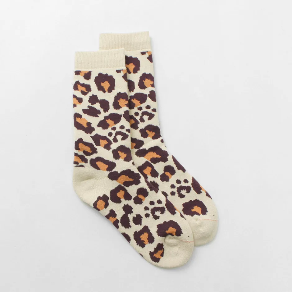 Socks^ROTOTO / R1340 Pile leopard crew sock