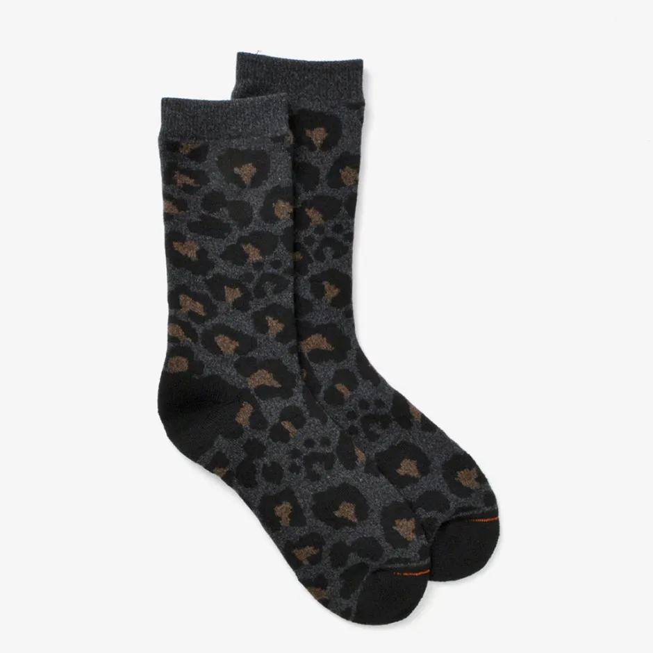 Socks^ROTOTO / R1340 Pile leopard crew sock