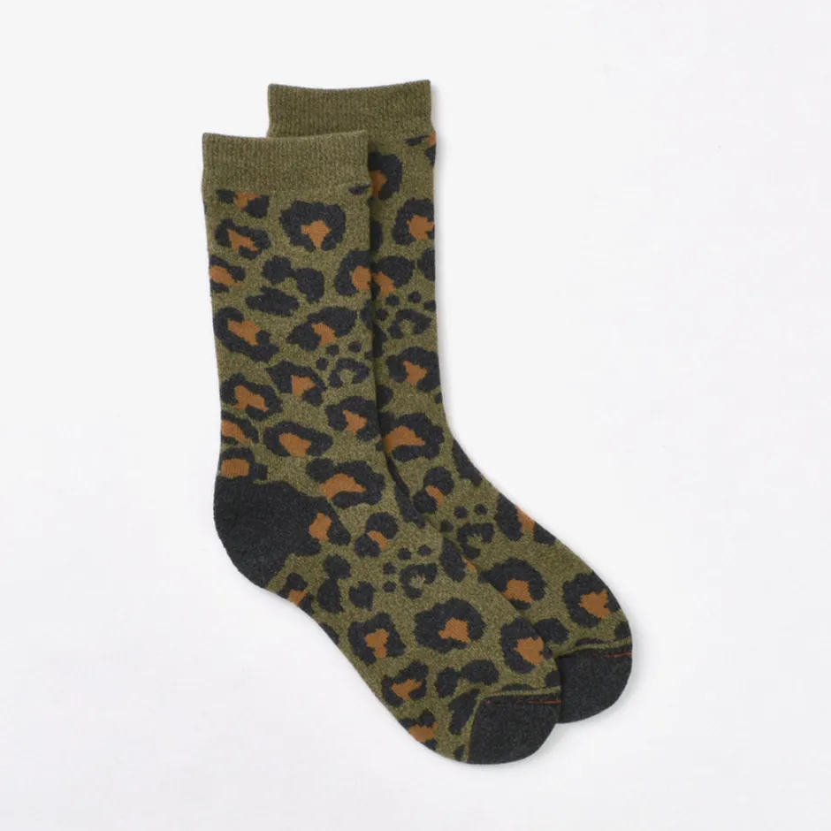 Socks^ROTOTO / R1340 Pile leopard crew sock